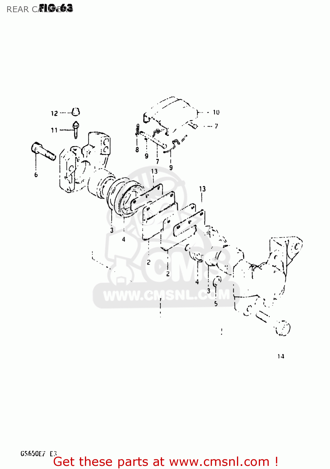 REAR CALIPERS GS650E 1981 (X) USA (E03)