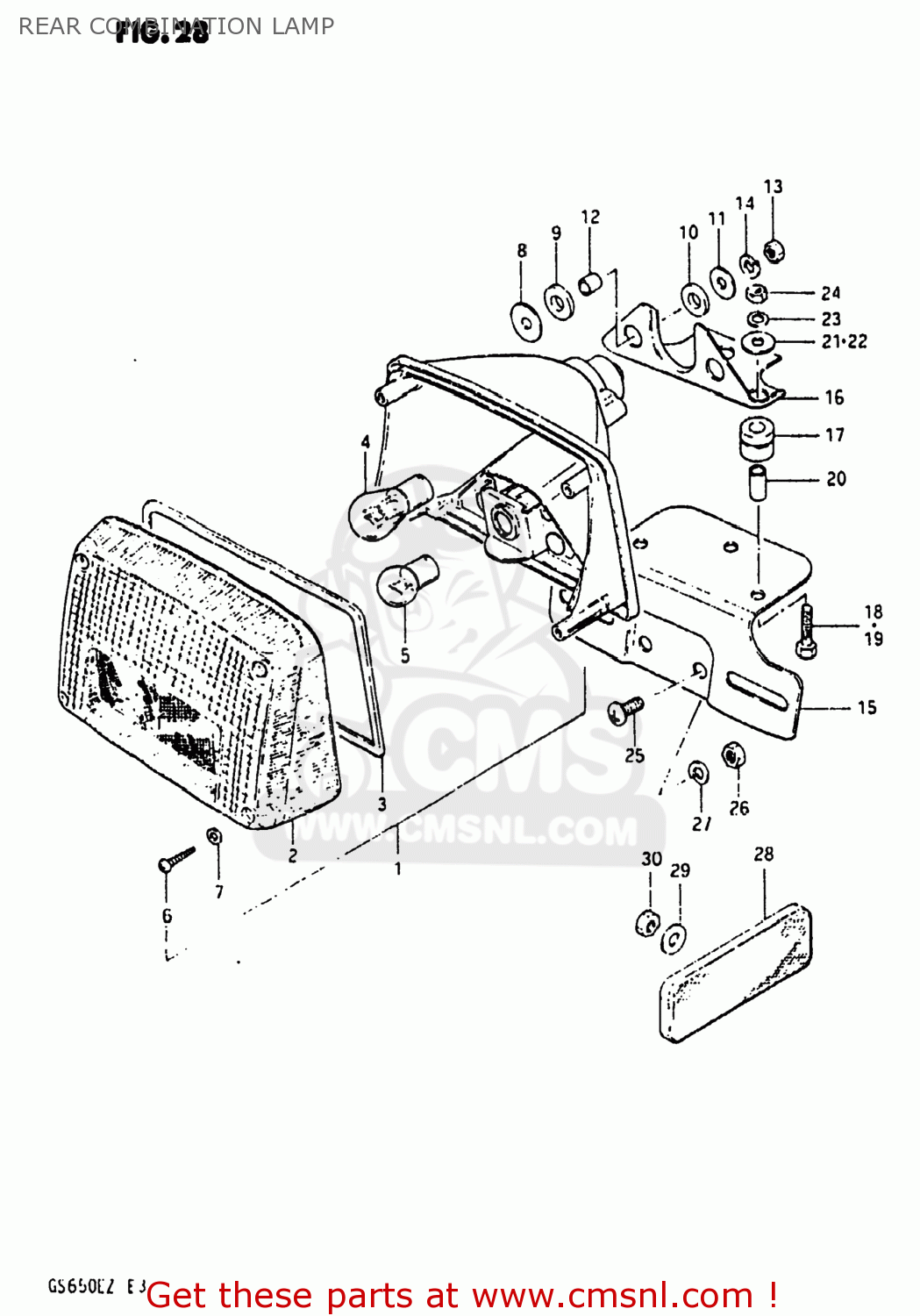 REAR COMBINATION LAMP GS650E 1981 (X) USA (E03)