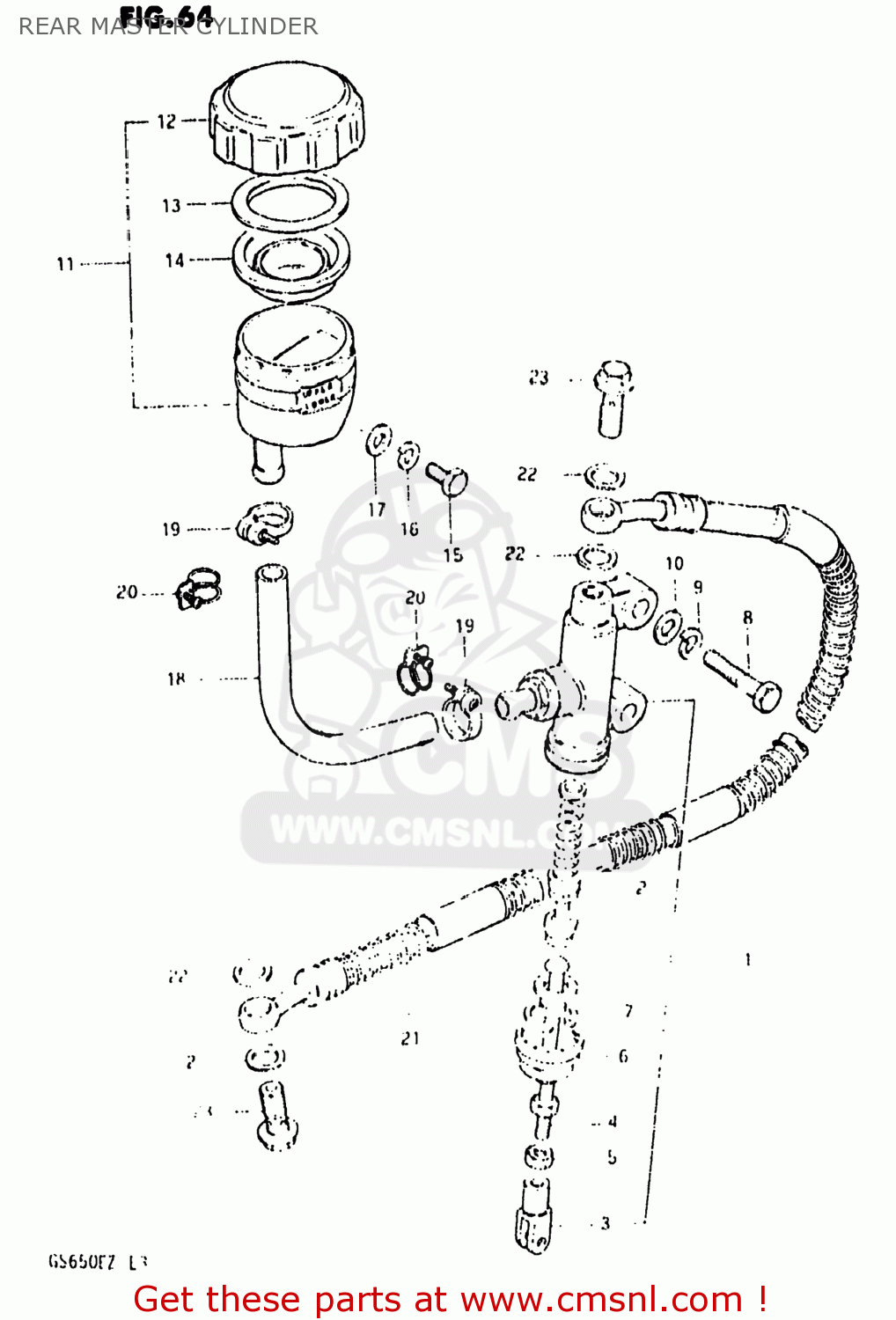 REAR MASTER CYLINDER GS650E 1981 (X) USA (E03)