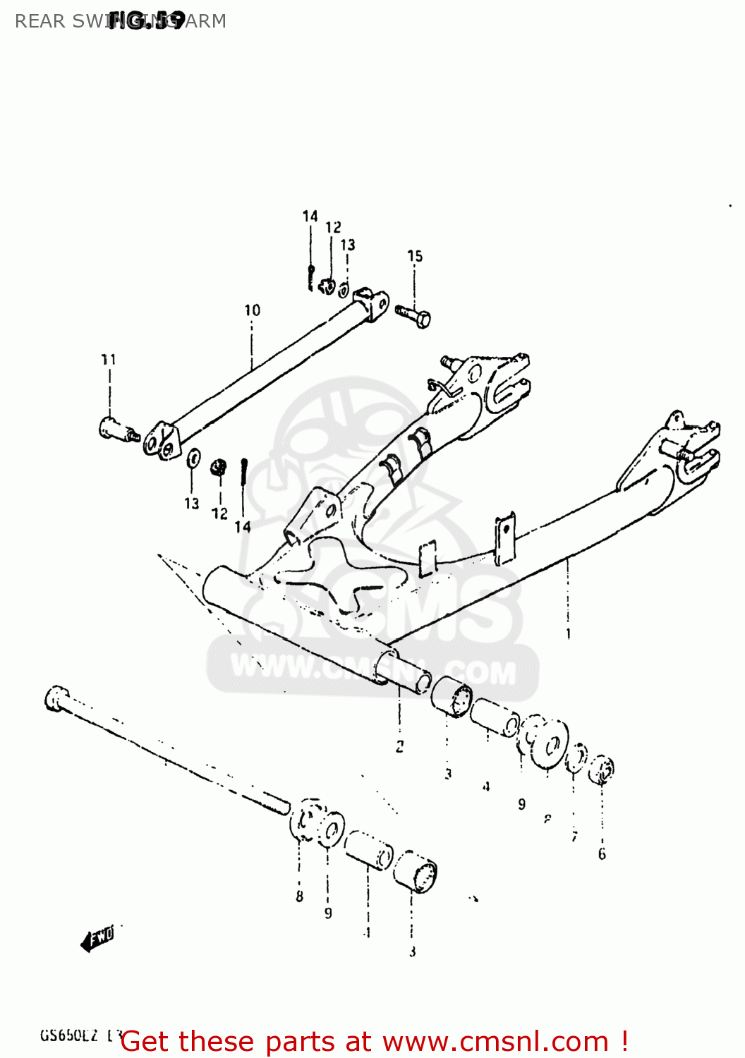 REAR SWINGING ARM GS650E 1981 (X) USA (E03)
