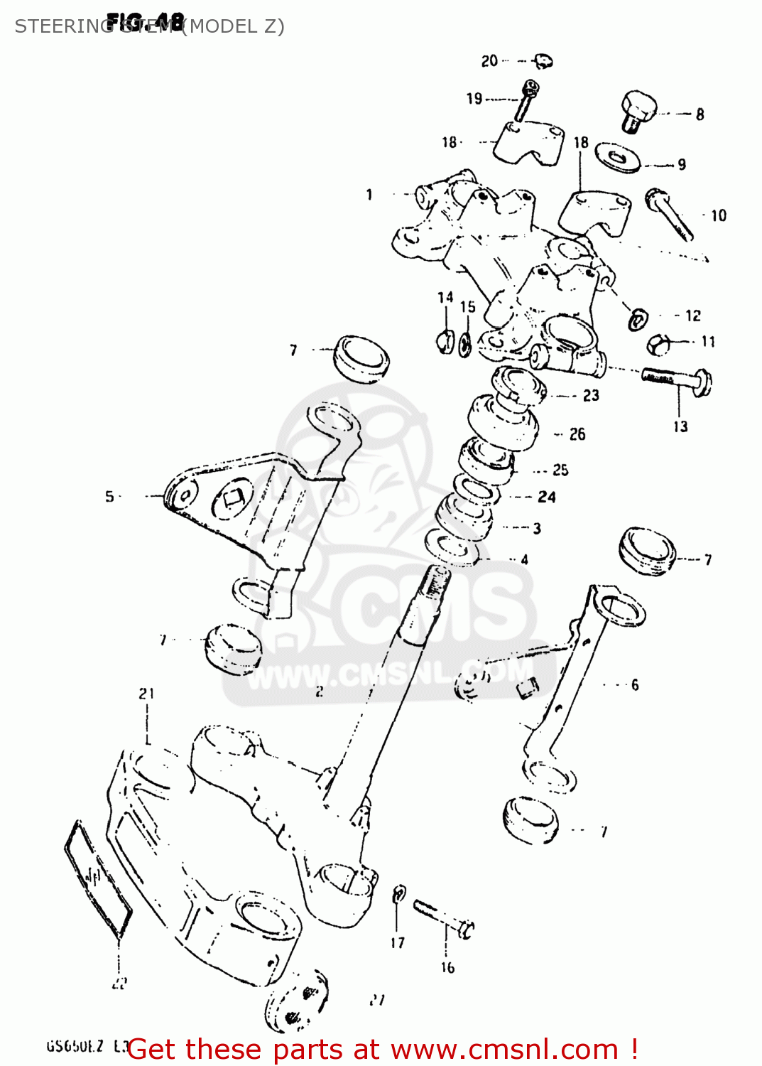 STEERING STEM (MODEL Z) GS650E 1981 (X) USA (E03)