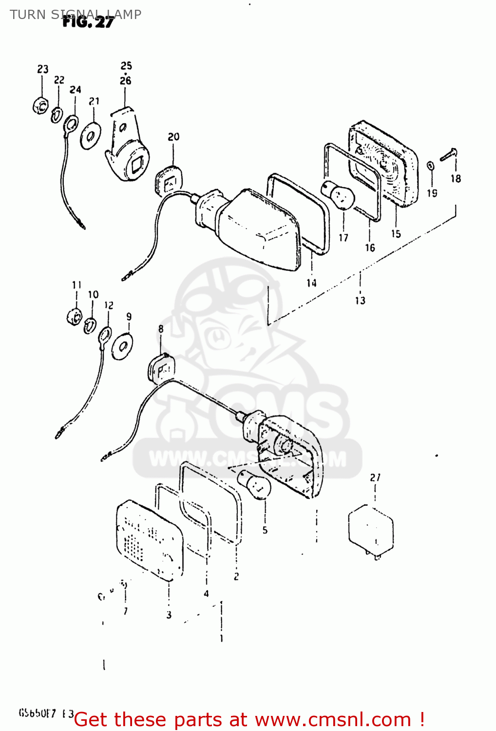 TURN SIGNAL LAMP GS650E 1981 (X) USA (E03)