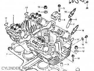 CYLINDER HEAD - GS650E 1981 (X) USA (E03)