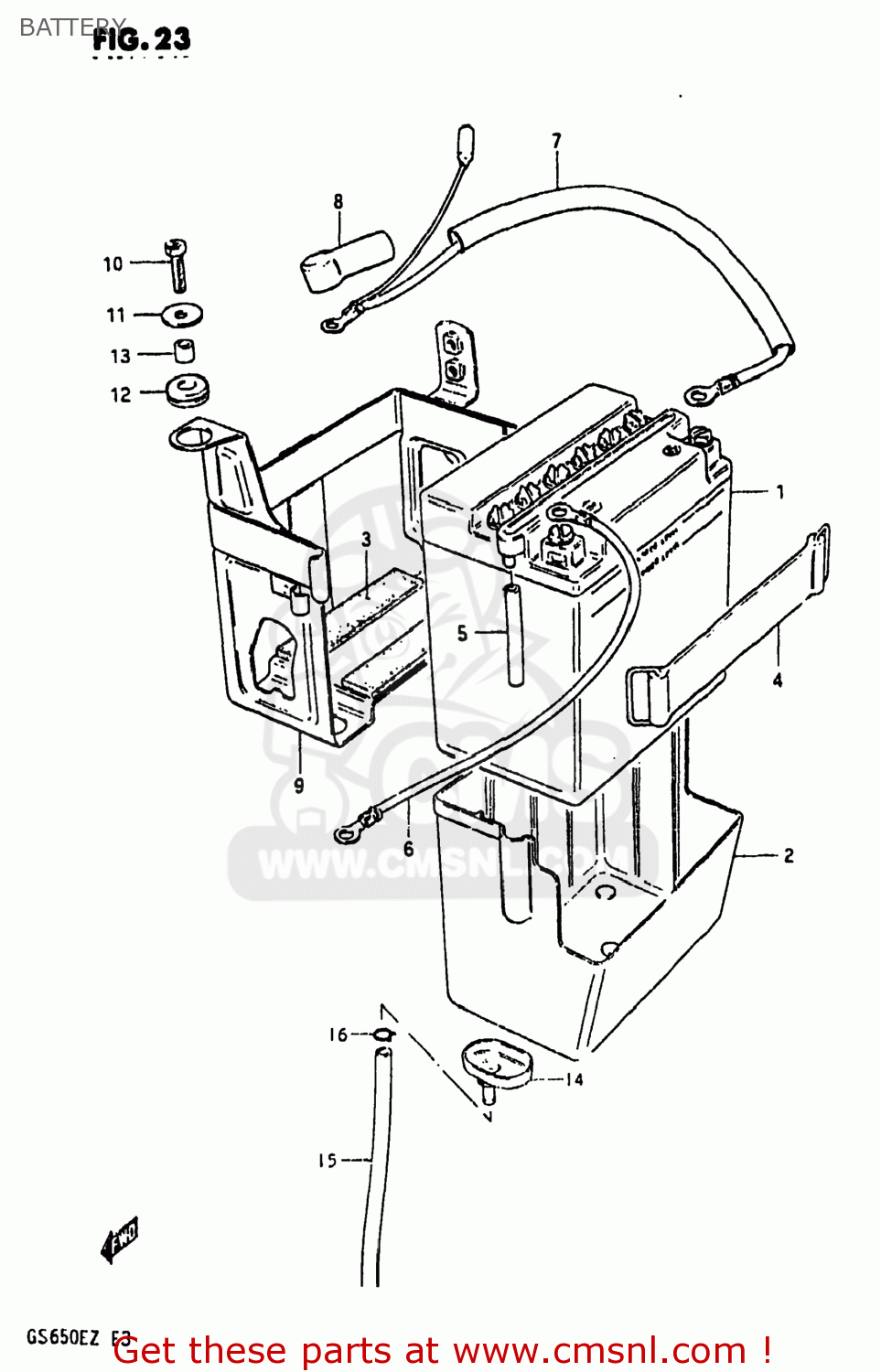 BATTERY GS650E 1982 (Z) USA (E03)