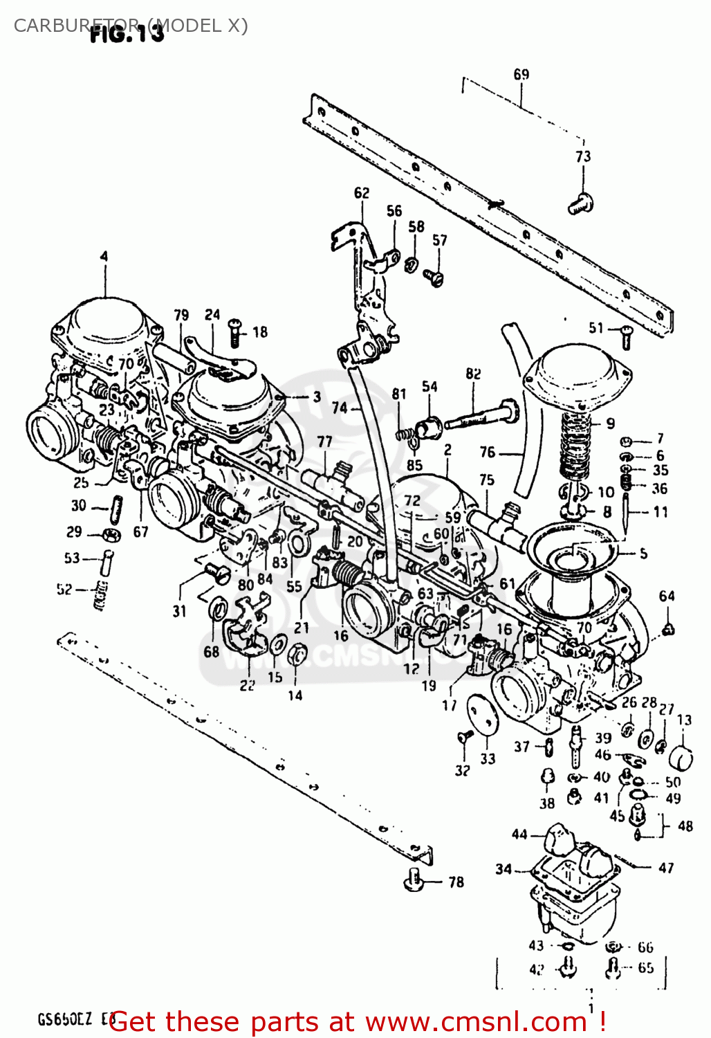 CARBURETOR (MODEL X) GS650E 1982 (Z) USA (E03)