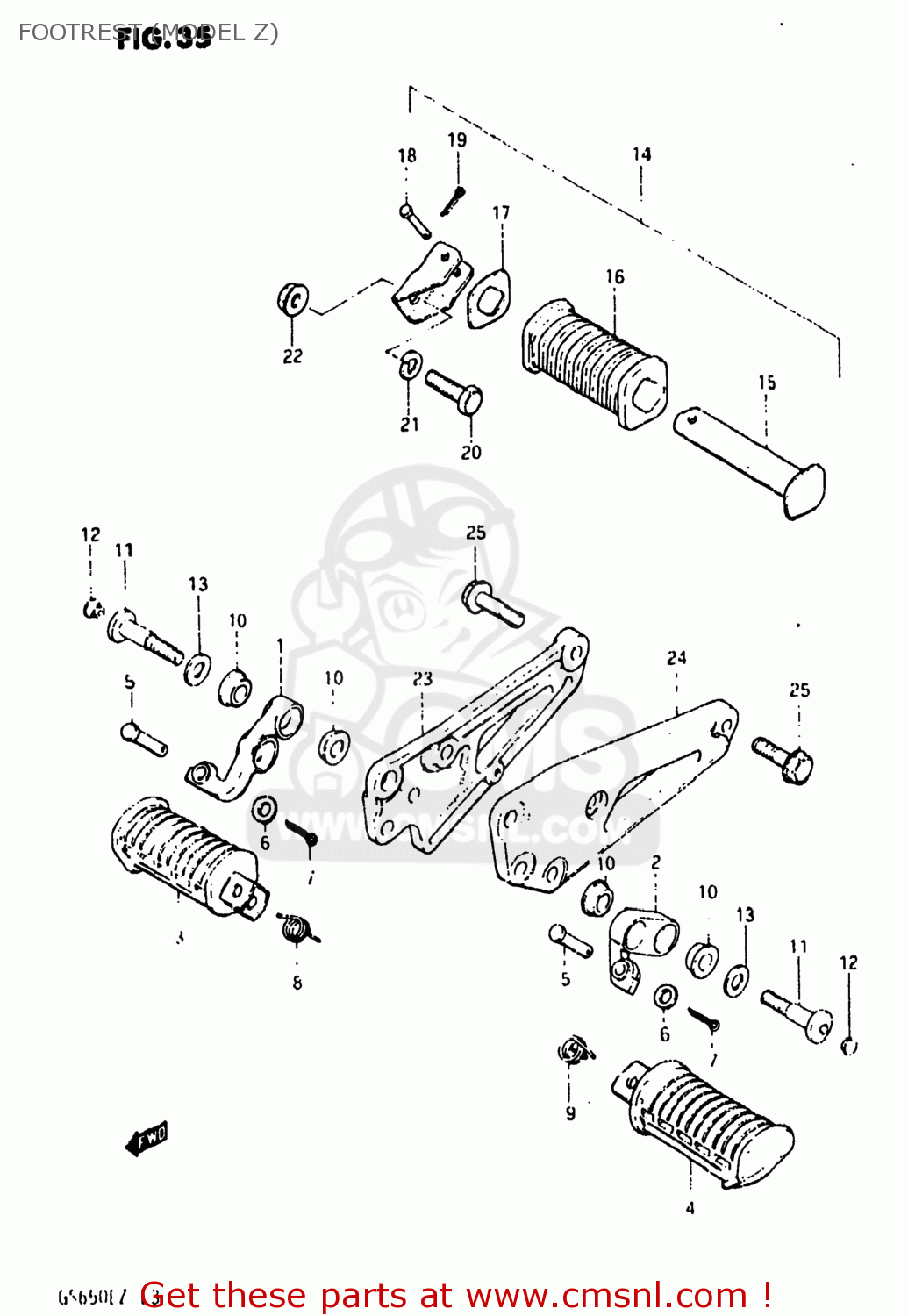 FOOTREST (MODEL Z) GS650E 1982 (Z) USA (E03)