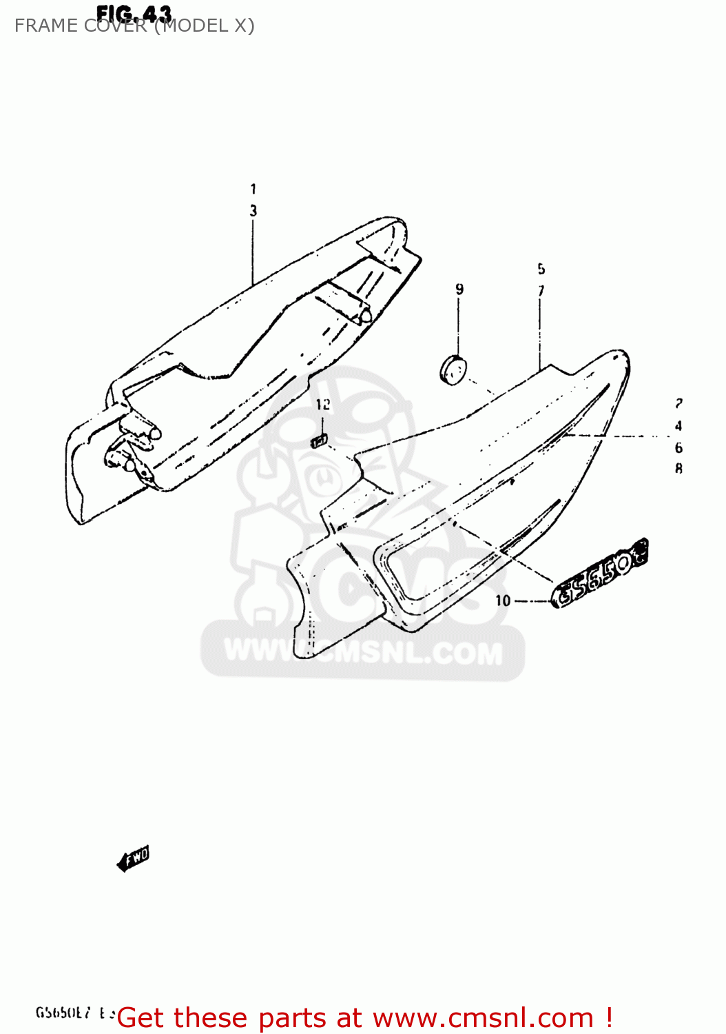 FRAME COVER (MODEL X) GS650E 1982 (Z) USA (E03)
