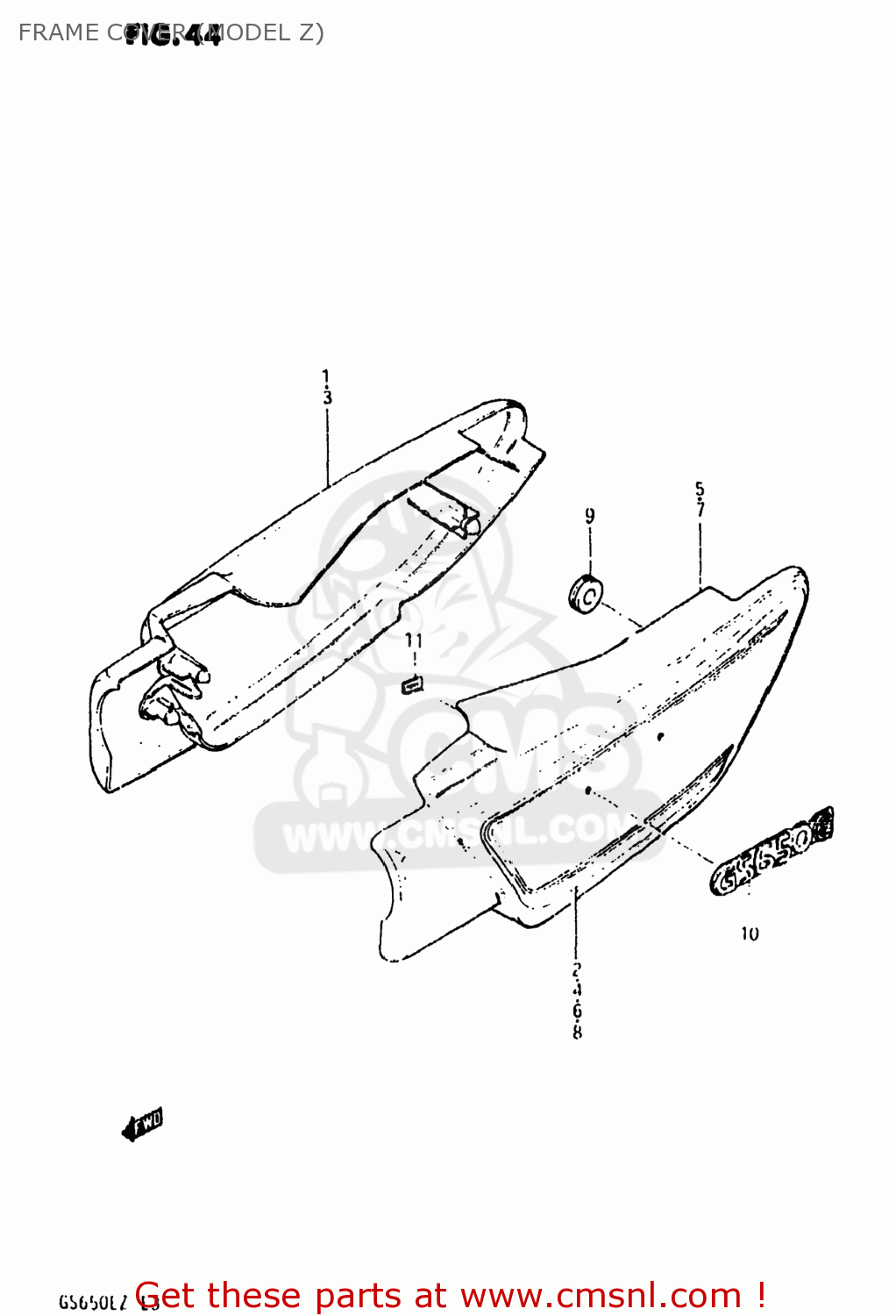 FRAME COVER (MODEL Z) GS650E 1982 (Z) USA (E03)