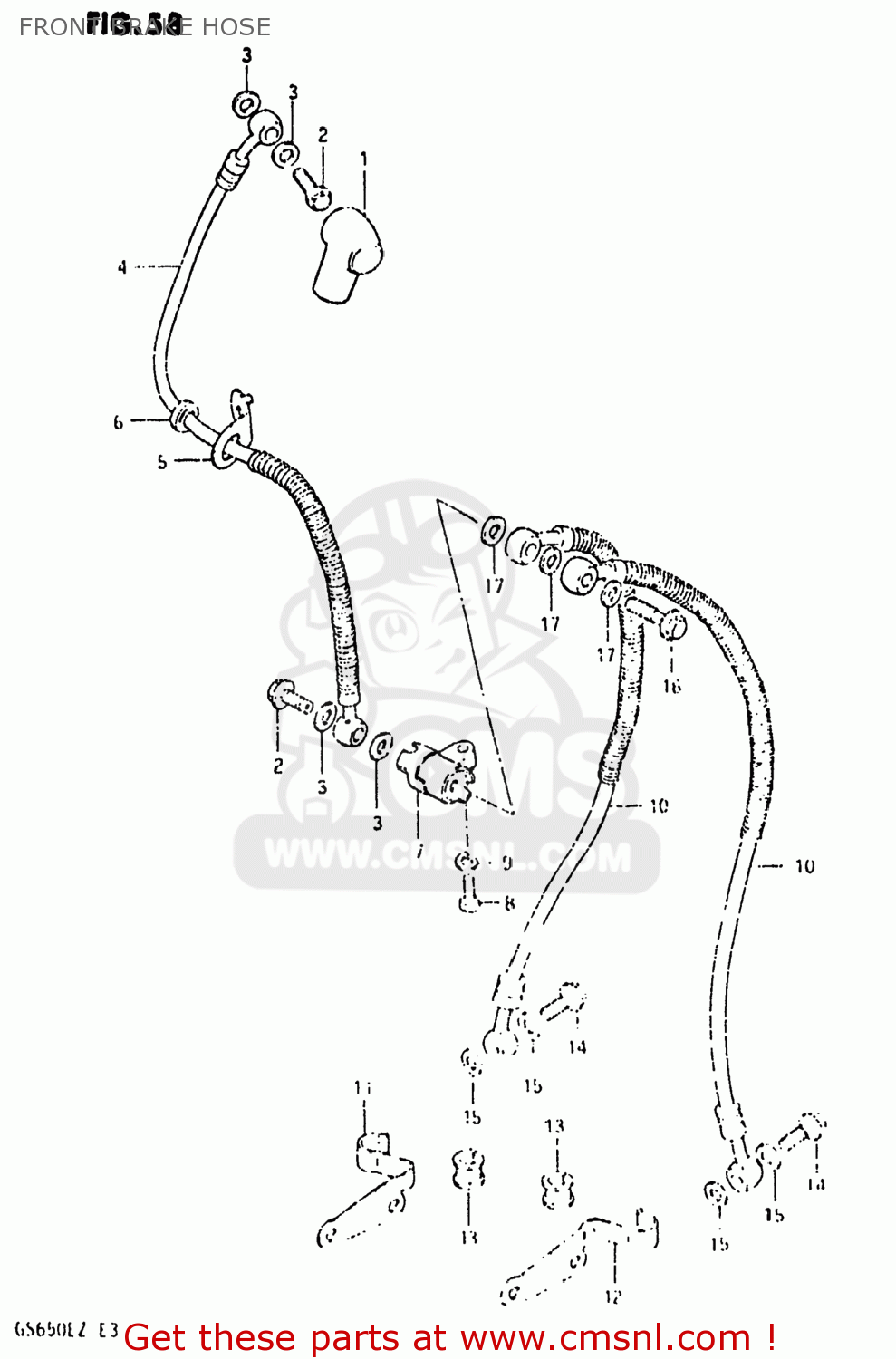 FRONT BRAKE HOSE GS650E 1982 (Z) USA (E03)