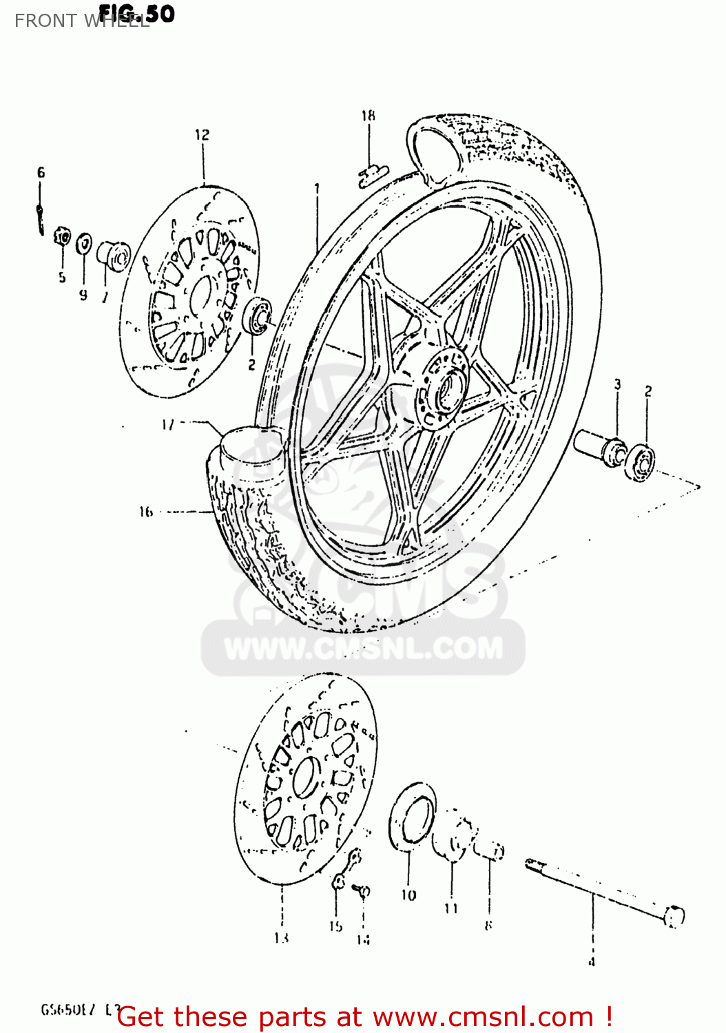 FRONT WHEEL GS650E 1982 (Z) USA (E03)