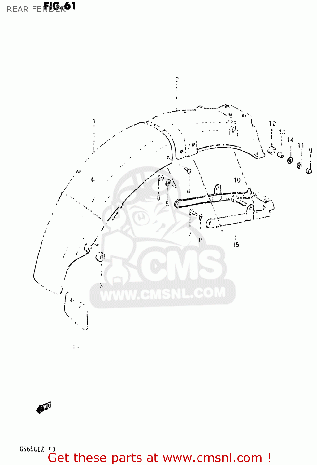 REAR FENDER GS650E 1982 (Z) USA (E03)