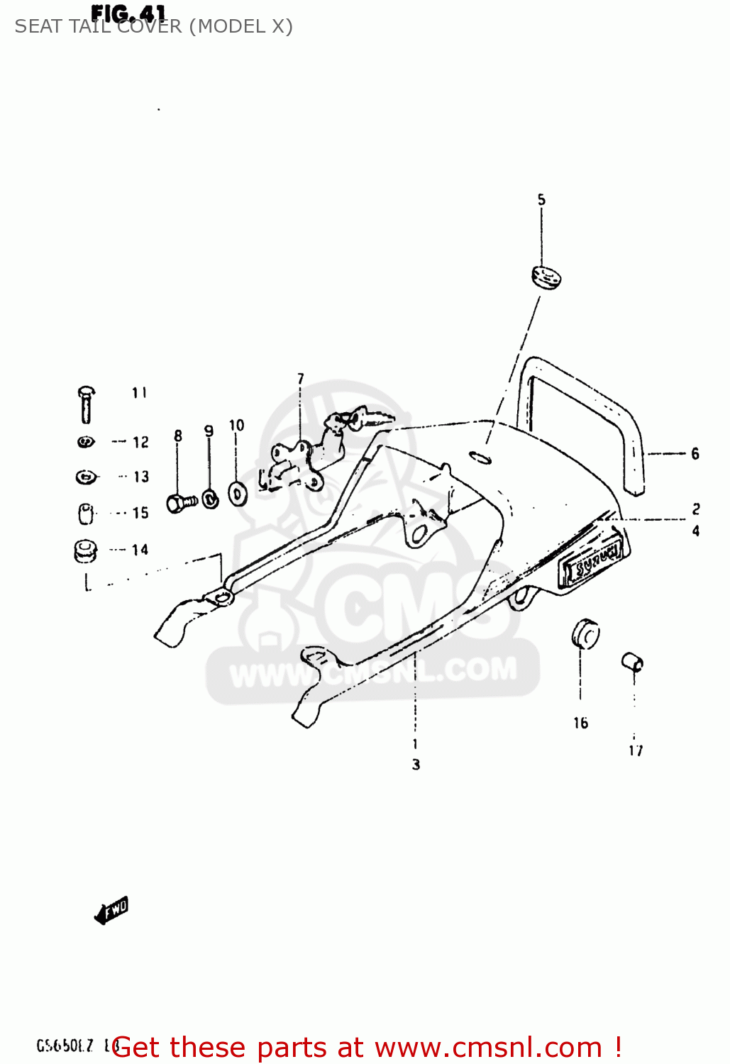 SEAT TAIL COVER (MODEL X) GS650E 1982 (Z) USA (E03)