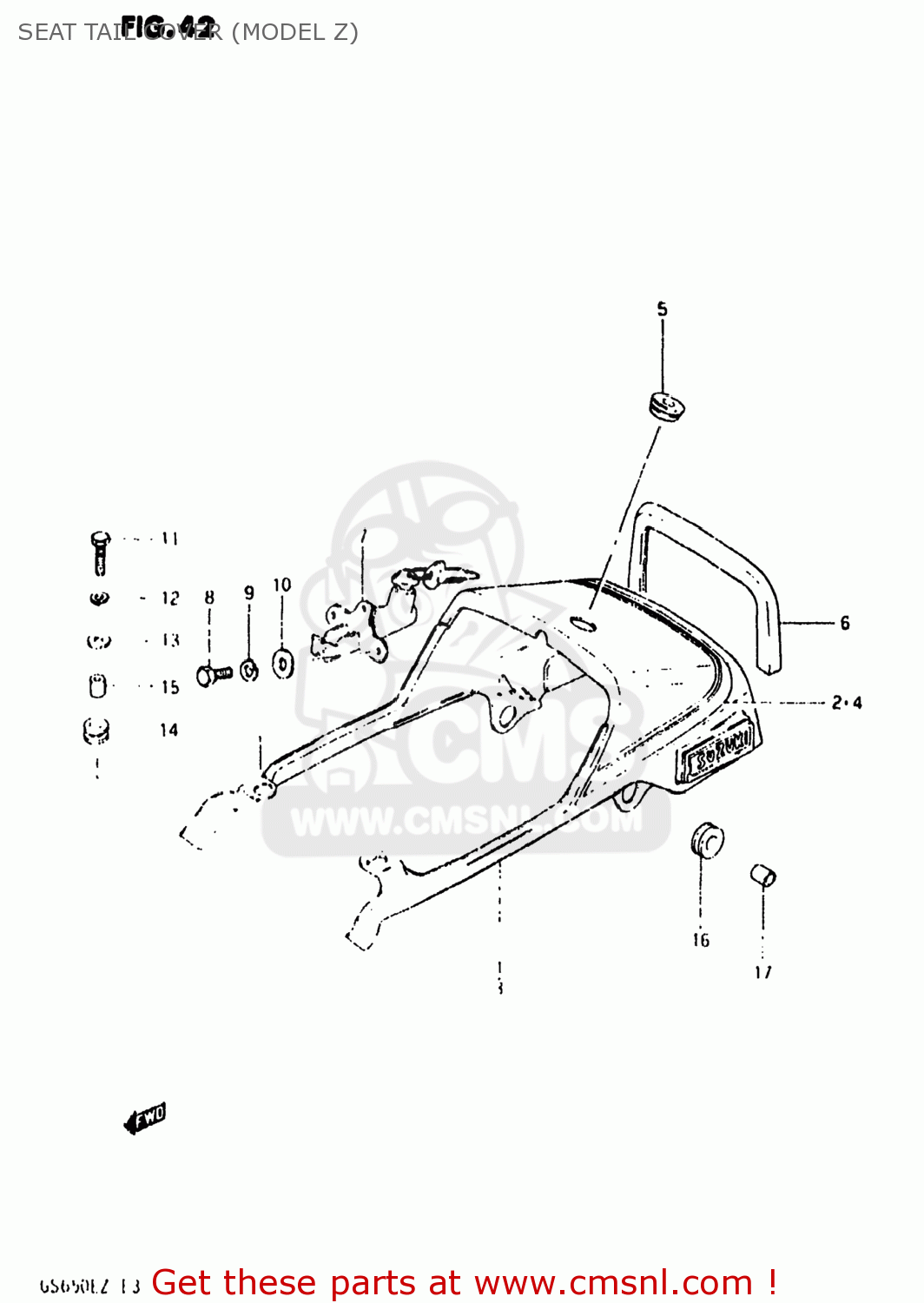 SEAT TAIL COVER (MODEL Z) GS650E 1982 (Z) USA (E03)