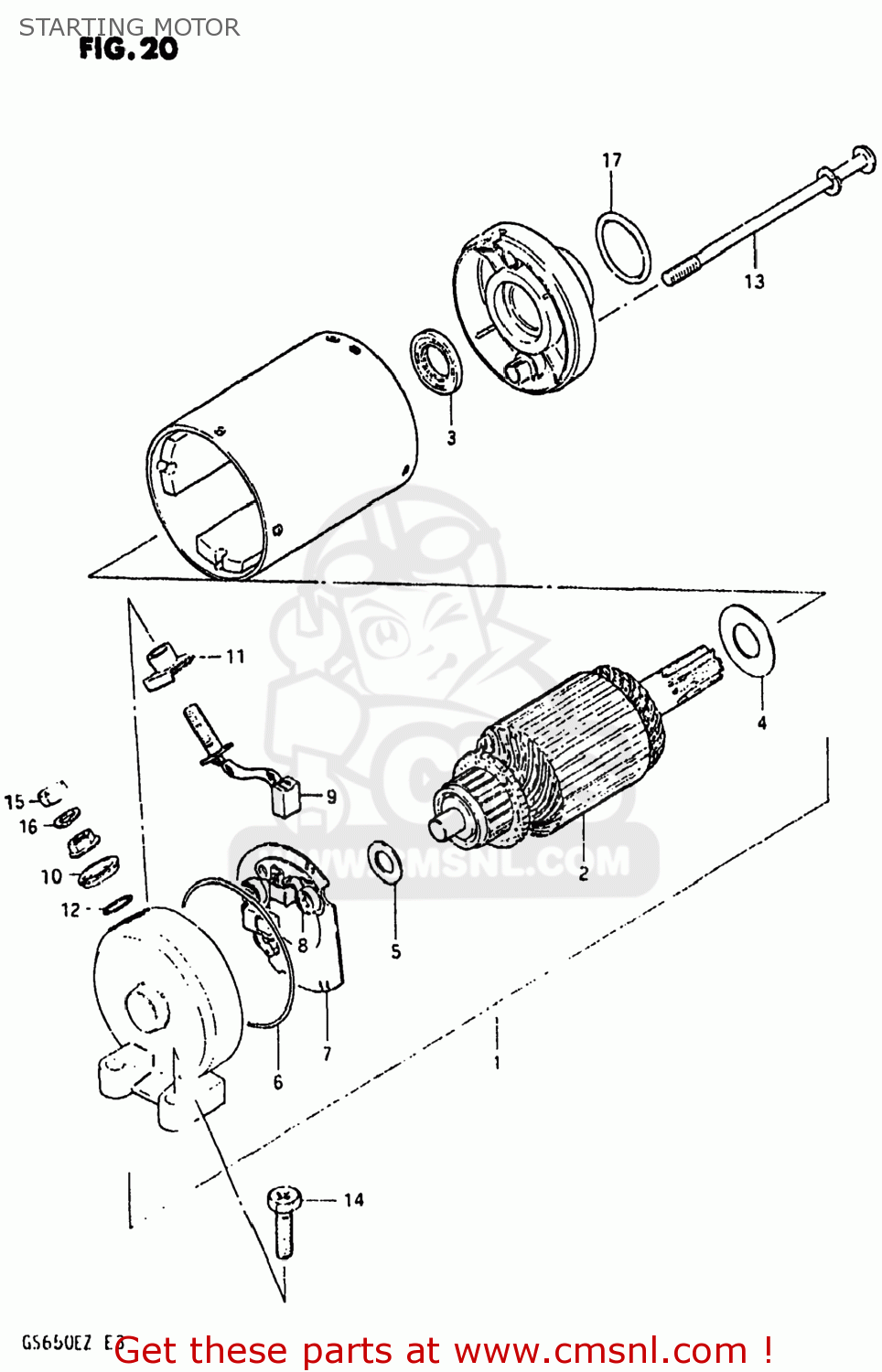 STARTING MOTOR GS650E 1982 (Z) USA (E03)