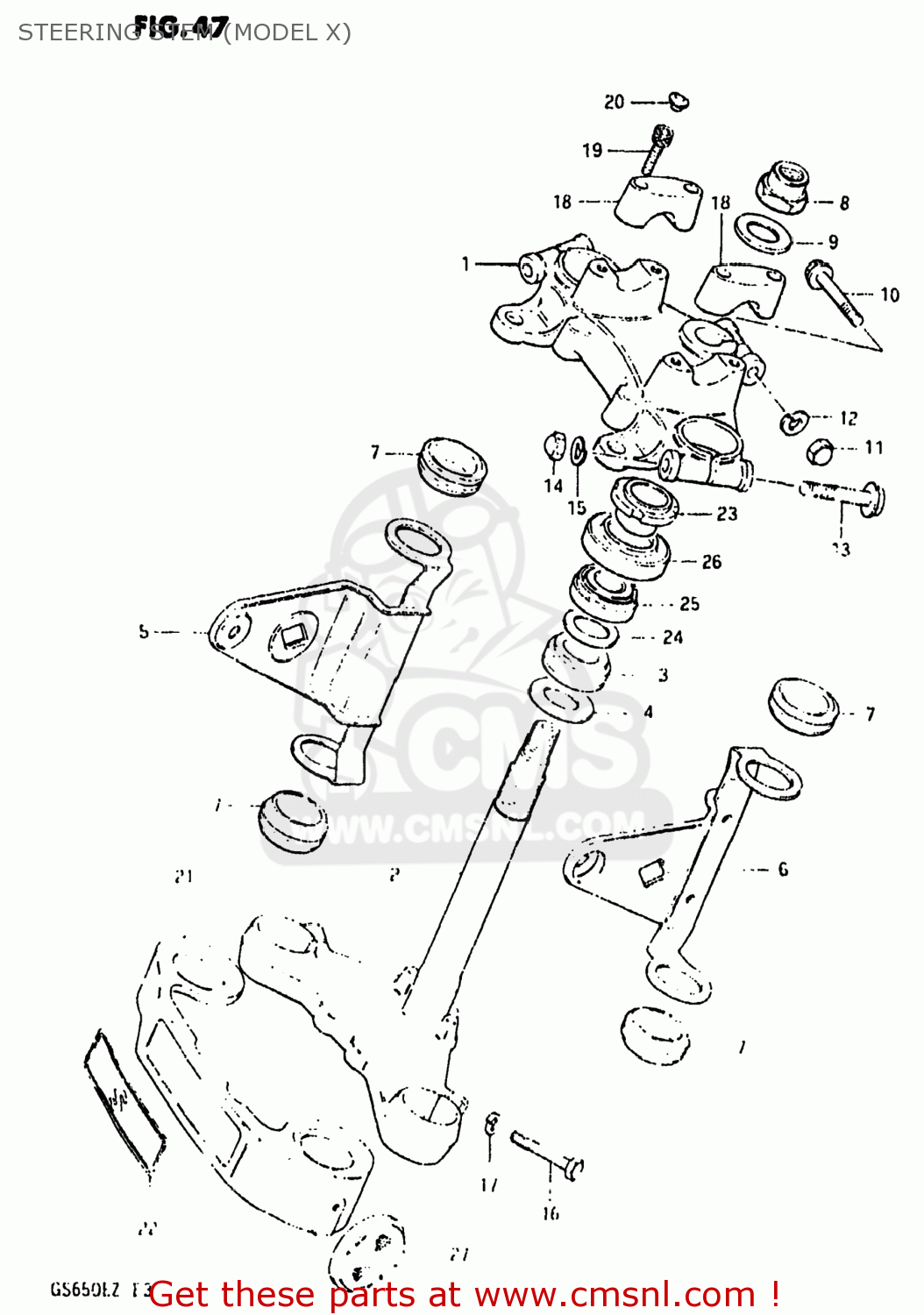 STEERING STEM (MODEL X) GS650E 1982 (Z) USA (E03)