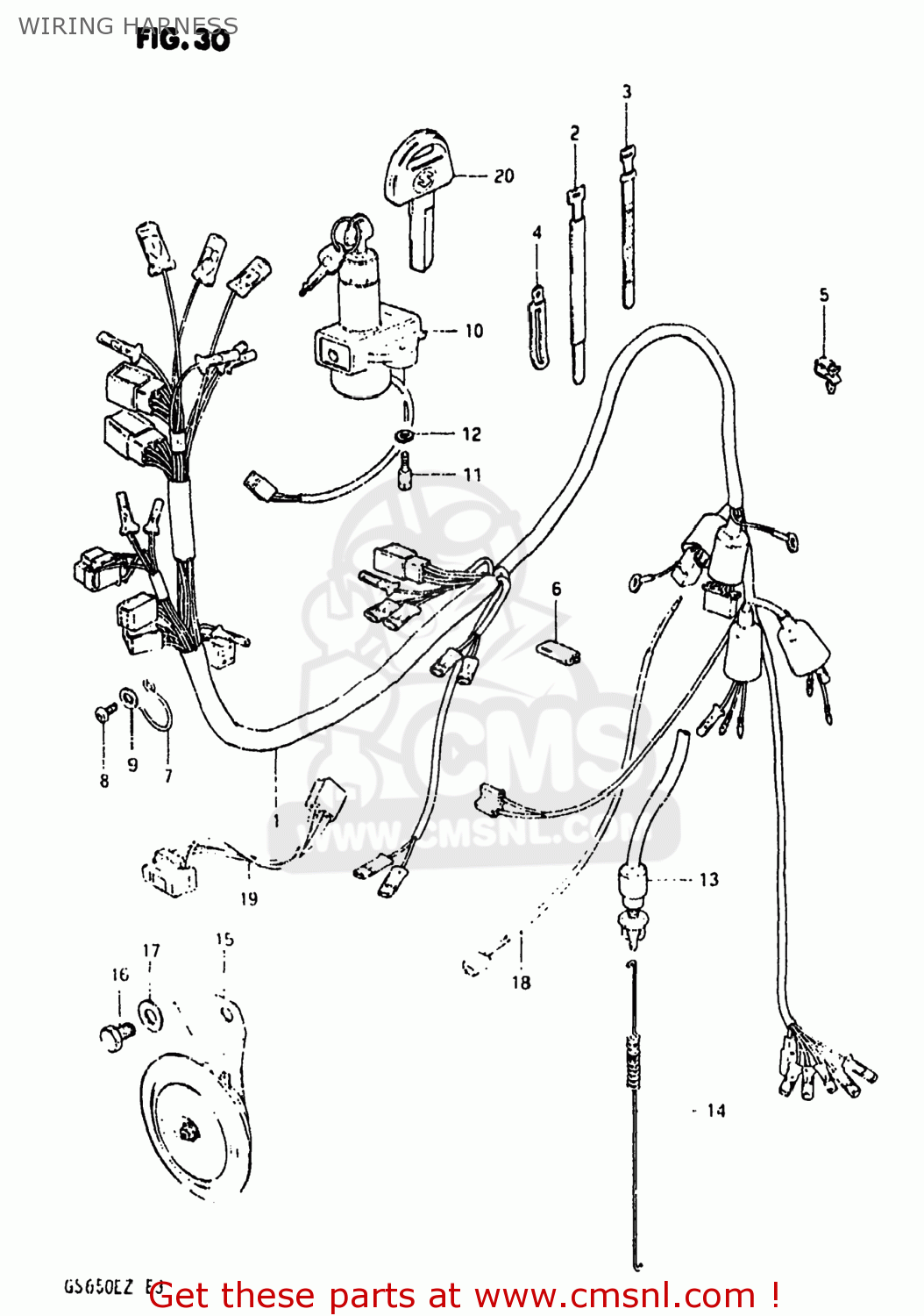 WIRING HARNESS GS650E 1982 (Z) USA (E03)
