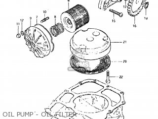OIL PUMP - OIL FILTER - GS650E 1982 (Z) USA (E03)