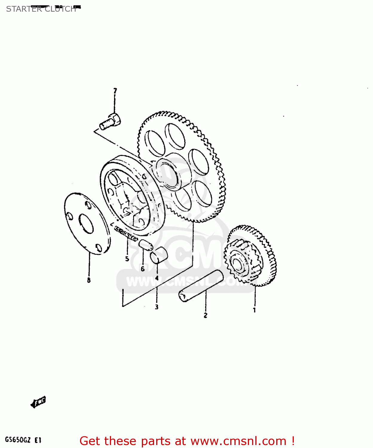 STARTER CLUTCH GS650G 1981 (X) (E01 E02 E04 E06 E16 E18 E21 E22 E24 E39)