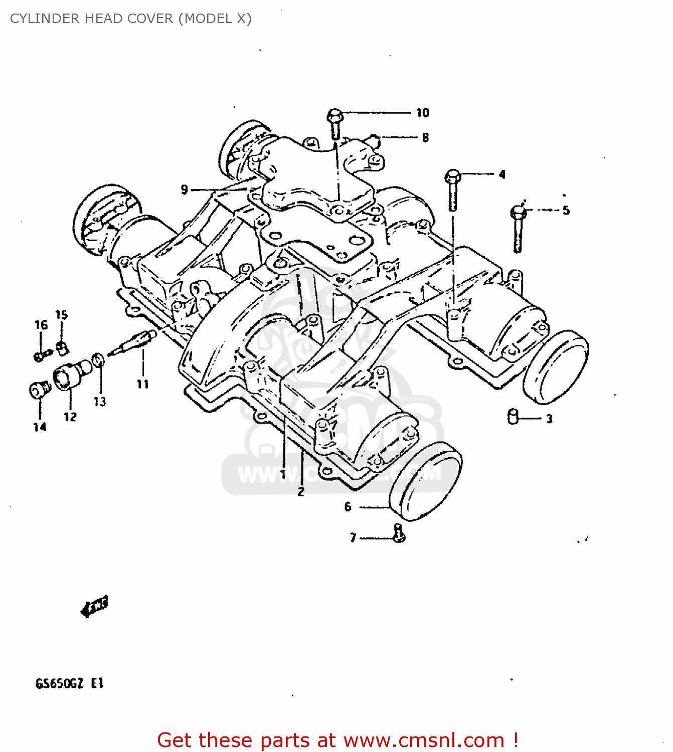 CYLINDER HEAD COVER (MODEL X) GS650G 1981 (X) (E01 E02 E04 E06 E16 E18 E21 E22 E24 E39)