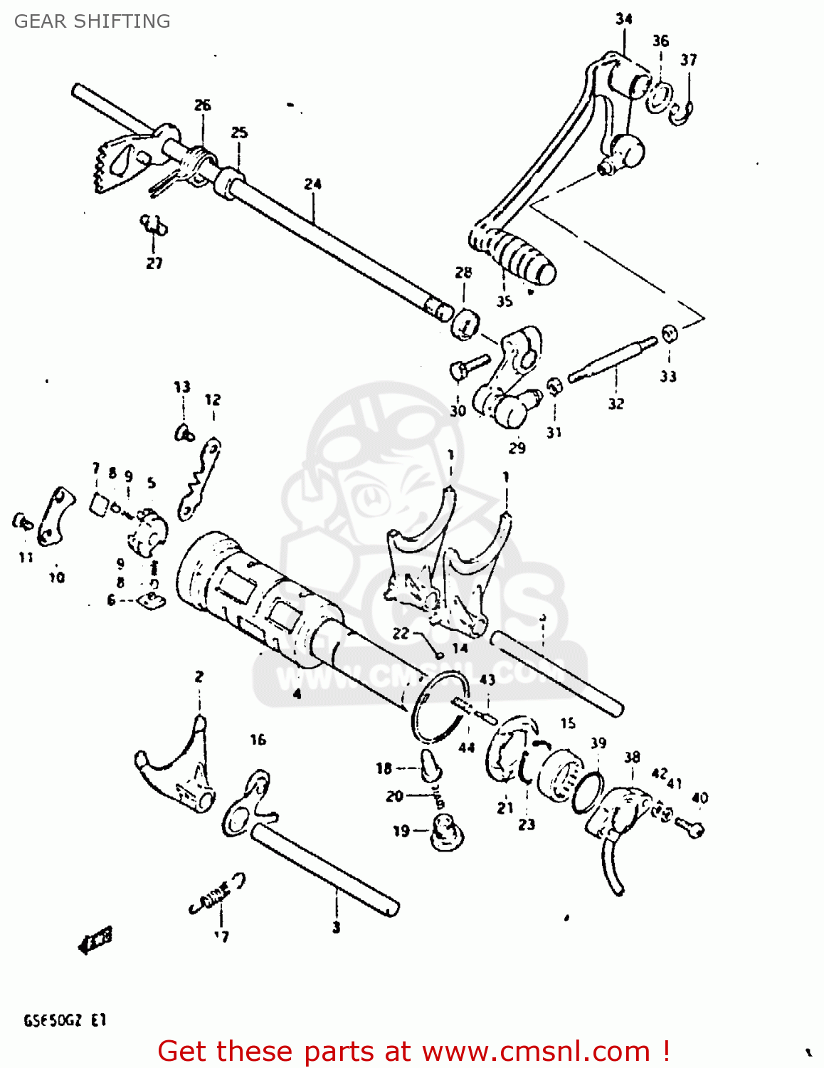 GEAR SHIFTING GS650G 1981 (X) (E01 E02 E04 E06 E16 E18 E21 E22 E24 E39)