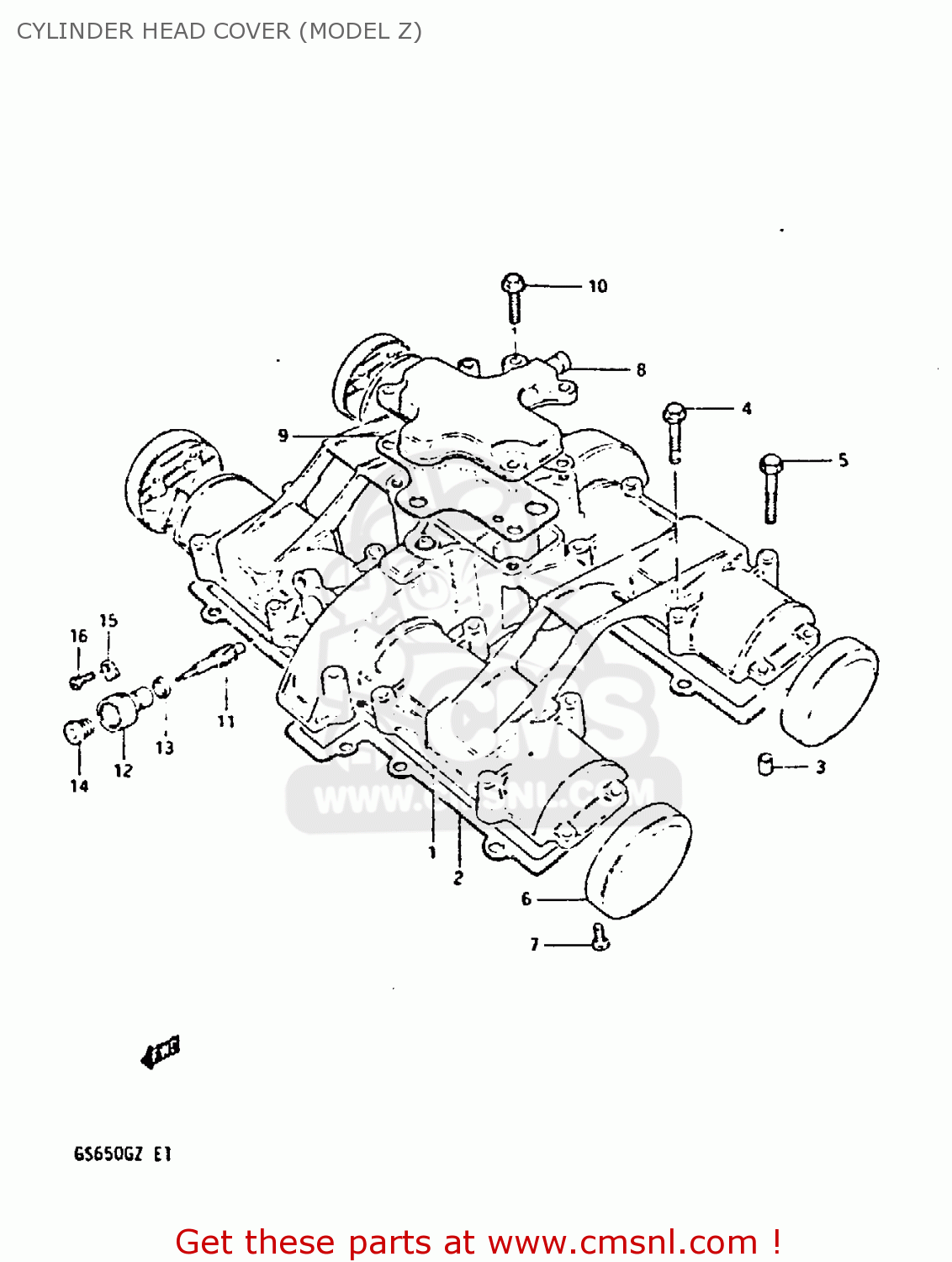 CYLINDER HEAD COVER (MODEL Z) GS650G 1981 (X) (E01 E02 E04 E06 E16 E18 E21 E22 E24 E39)
