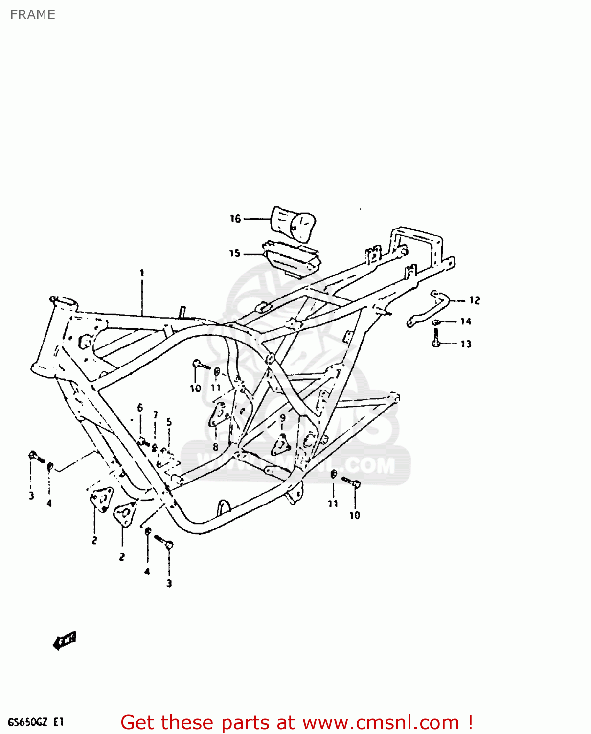 FRAME GS650G 1981 (X) (E01 E02 E04 E06 E16 E18 E21 E22 E24 E39)