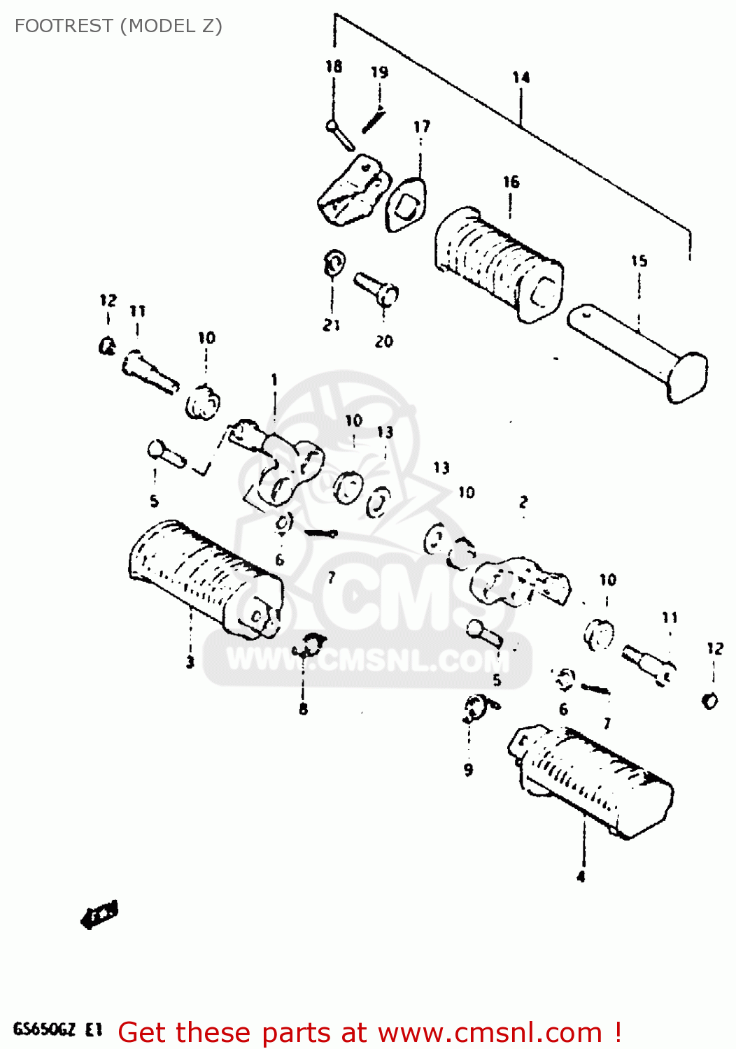 FOOTREST (MODEL Z) GS650G 1981 (X) (E01 E02 E04 E06 E16 E18 E21 E22 E24 E39)