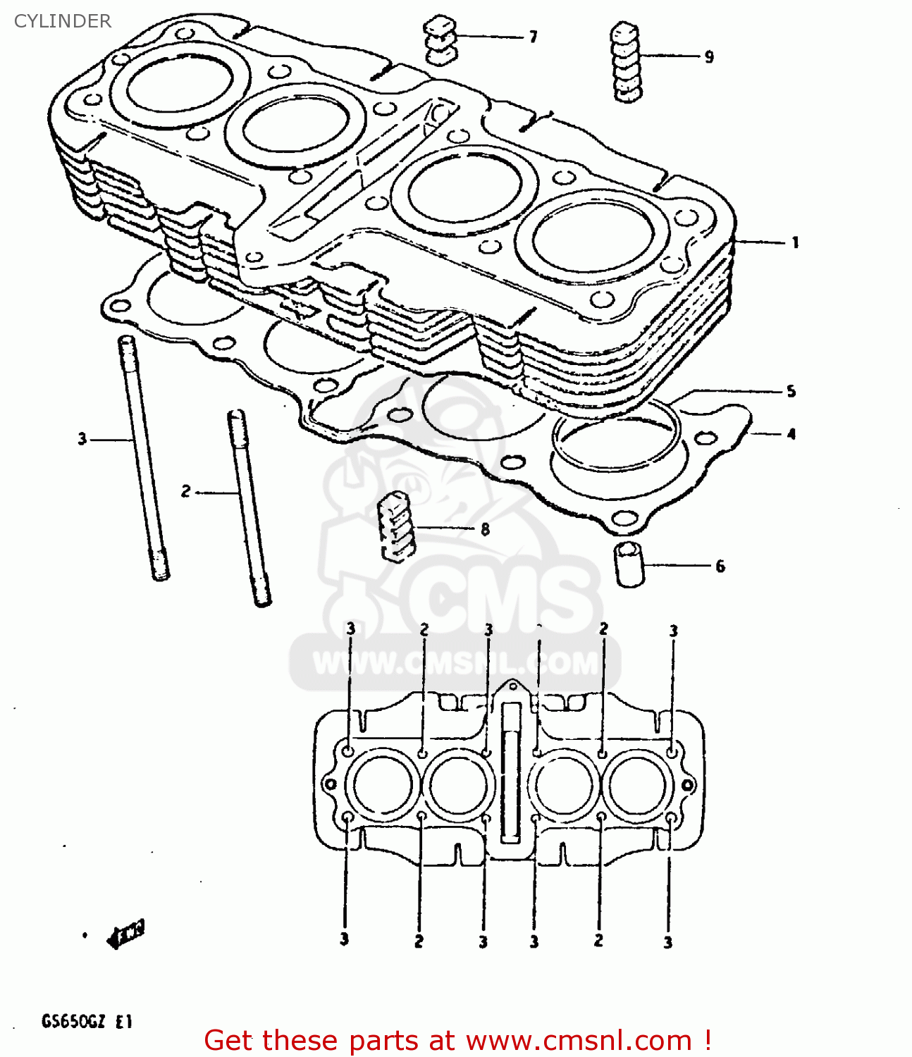 CYLINDER GS650G 1981 (X) (E01 E02 E04 E06 E16 E18 E21 E22 E24 E39)