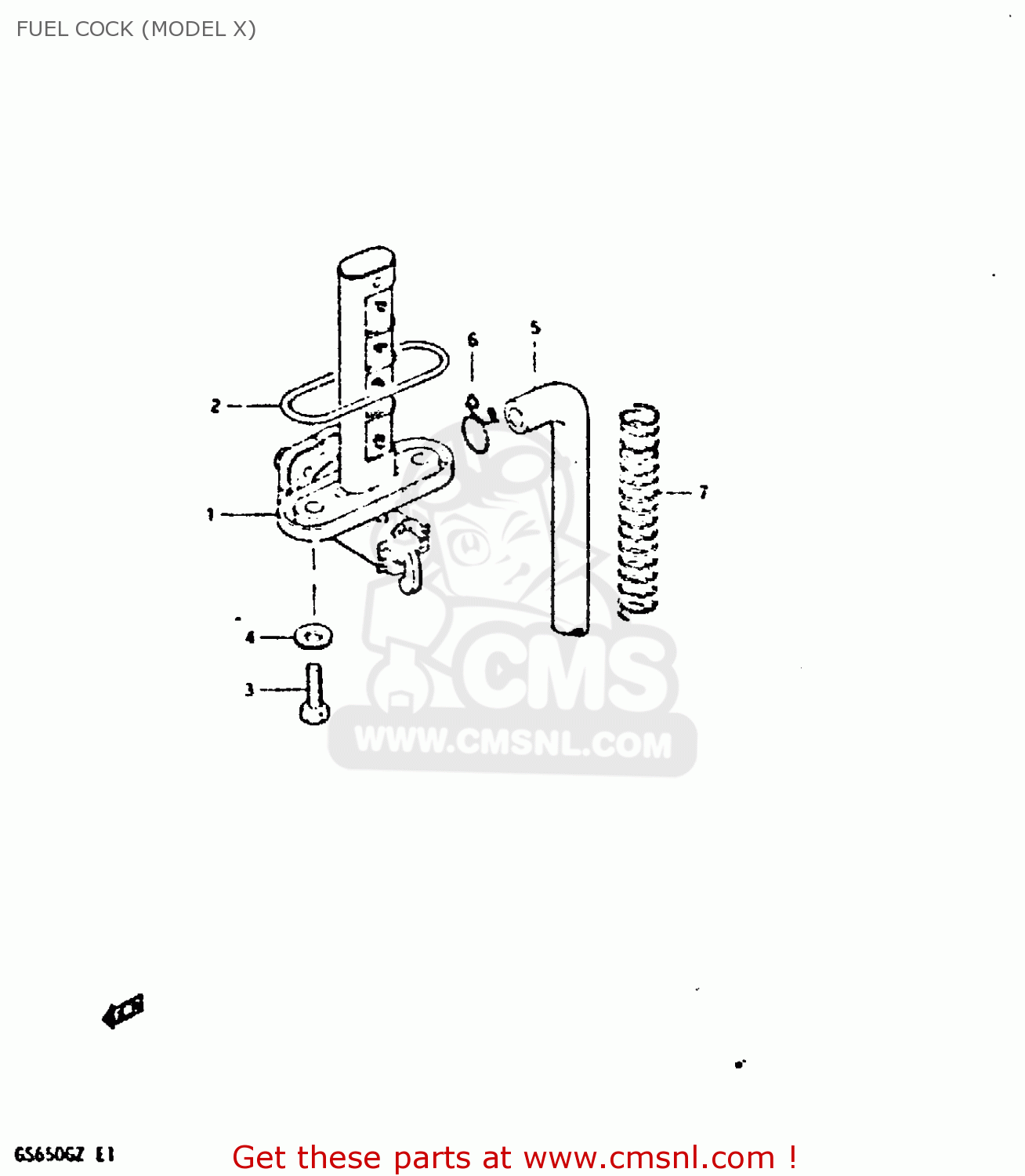 FUEL COCK (MODEL X) GS650G 1981 (X) (E01 E02 E04 E06 E16 E18 E21 E22 E24 E39)