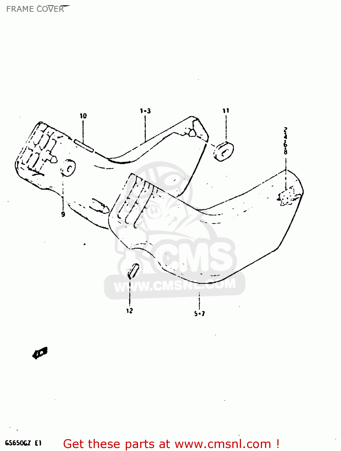 FRAME COVER GS650G 1981 (X) (E01 E02 E04 E06 E16 E18 E21 E22 E24 E39)