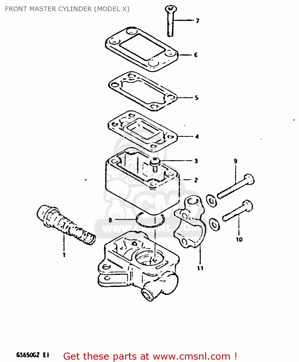 FRONT MASTER CYLINDER (MODEL X) GS650G 1981 (X) (E01 E02 E04 E06 E16 E18 E21 E22 E24 E39)