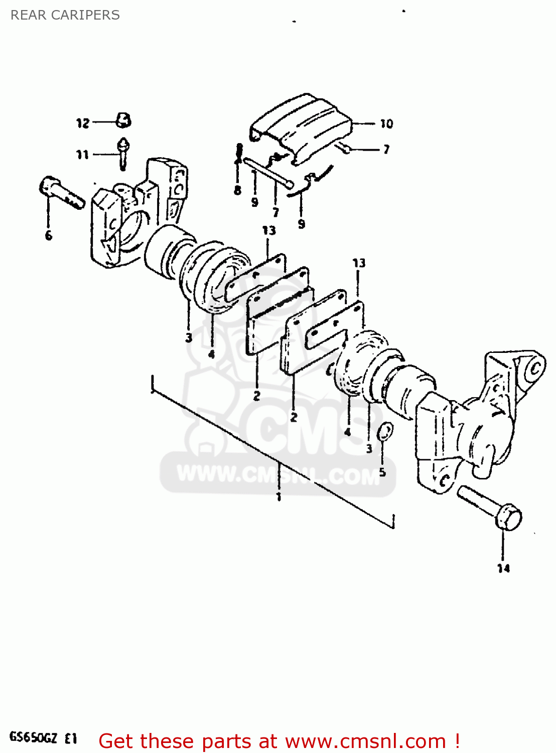 REAR CARIPERS GS650G 1981 (X) (E01 E02 E04 E06 E16 E18 E21 E22 E24 E39)