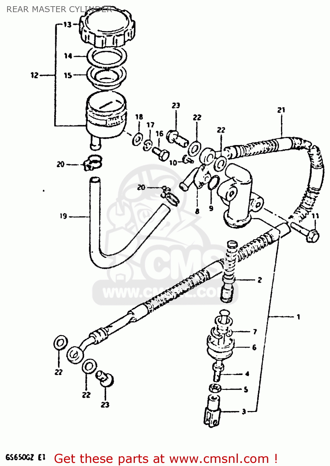 REAR MASTER CYLINDER GS650G 1981 (X) (E01 E02 E04 E06 E16 E18 E21 E22 E24 E39)
