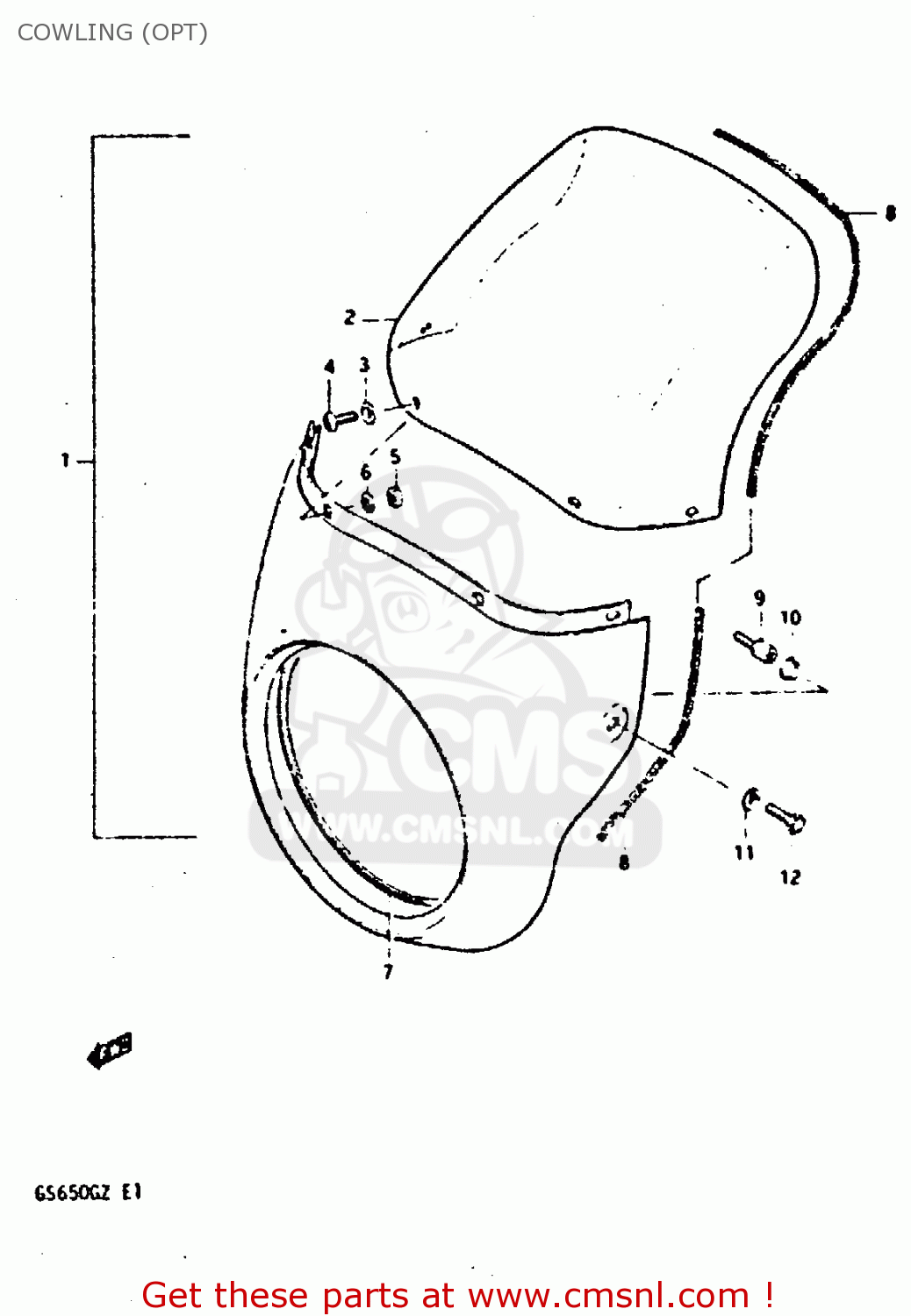 COWLING (OPT) GS650G 1981 (X) (E01 E02 E04 E06 E16 E18 E21 E22 E24 E39)