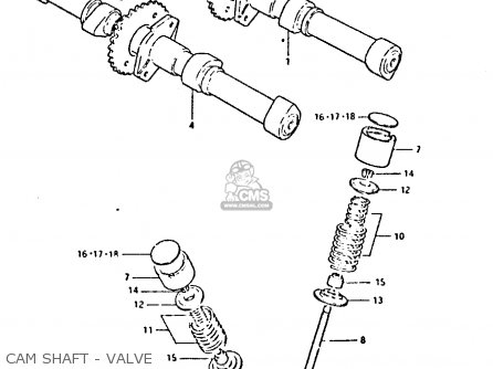 CAM SHAFT - VALVE - GS650G 1981 (X) (E01 E02 E04 E06 E16 E18 E21 E22 E24 E39)