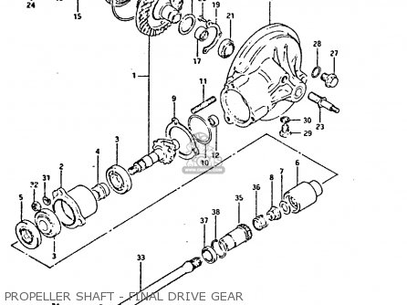 PROPELLER SHAFT - FINAL DRIVE GEAR - GS650G 1981 (X) (E01 E02 E04 E06 E16 E18 E21 E22 E24 E39)