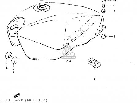 FUEL TANK (MODEL Z) - GS650G 1981 (X) (E01 E02 E04 E06 E16 E18 E21 E22 E24 E39)