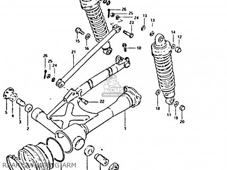 REAR SWINGING ARM - GS650G 1981 (X) (E01 E02 E04 E06 E16 E18 E21 E22 E24 E39)