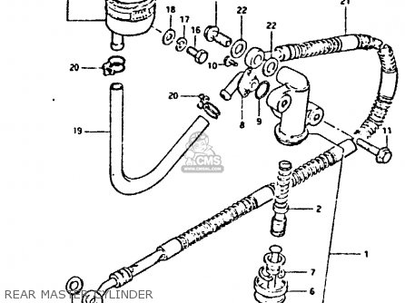 REAR MASTER CYLINDER - GS650G 1981 (X) (E01 E02 E04 E06 E16 E18 E21 E22 E24 E39)