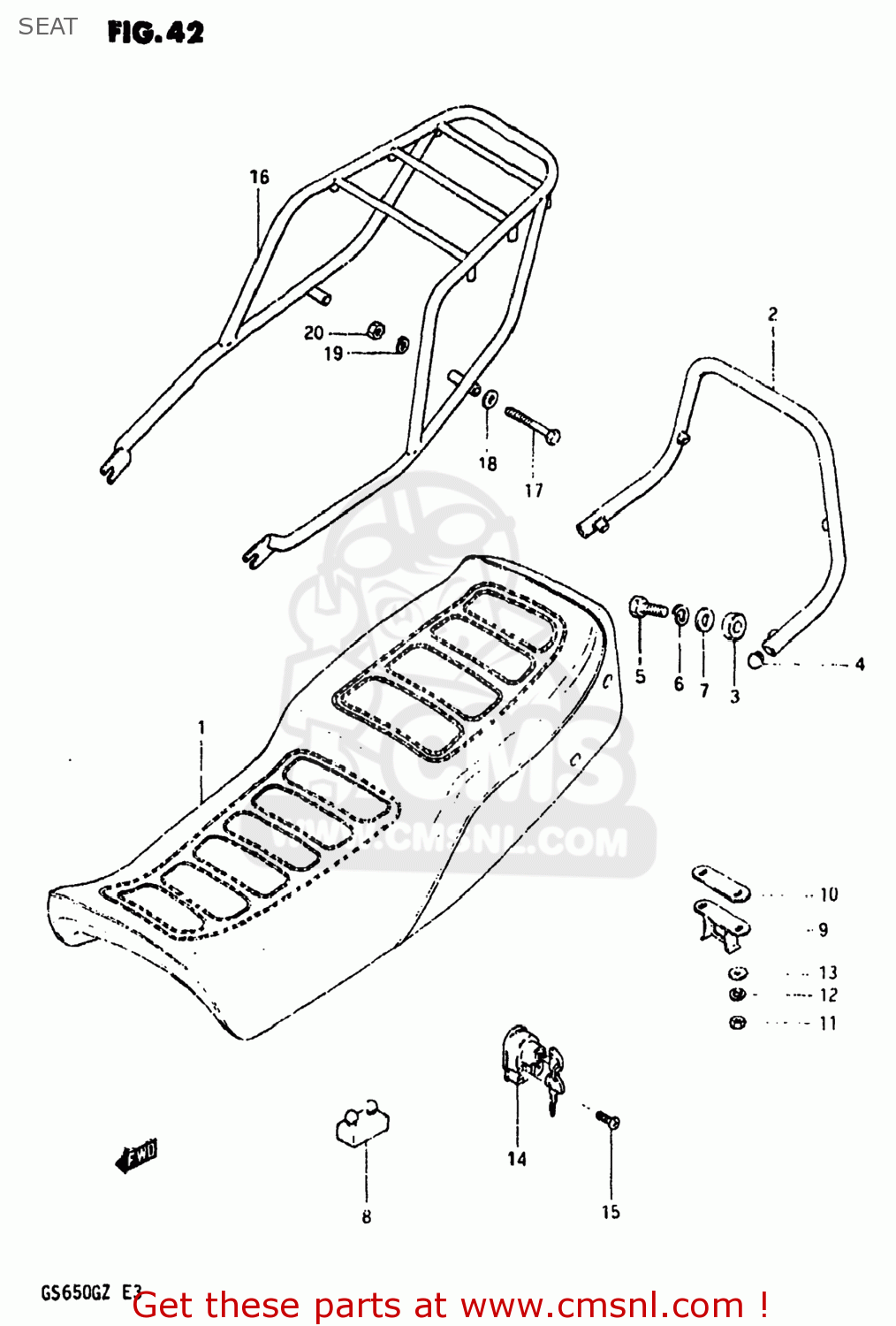 Suzuki GS650G 1981 (X) USA (E03) SEAT - buy original SEAT spares online