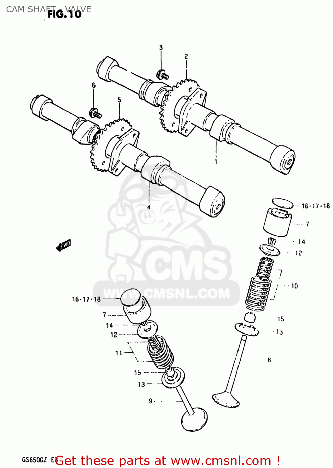 CAM SHAFT - VALVE GS650G 1981 (X) USA (E03)