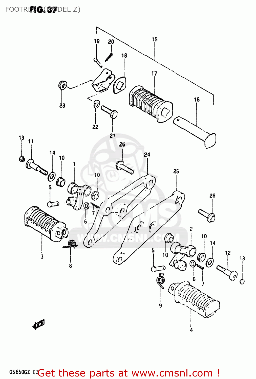 FOOTREST (MODEL Z) GS650G 1981 (X) USA (E03)