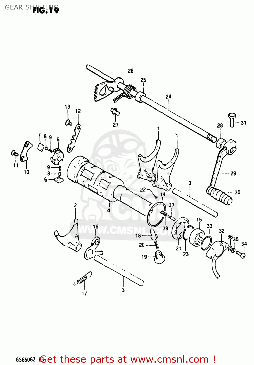GEAR SHIFTING GS650G 1981 (X) USA (E03)