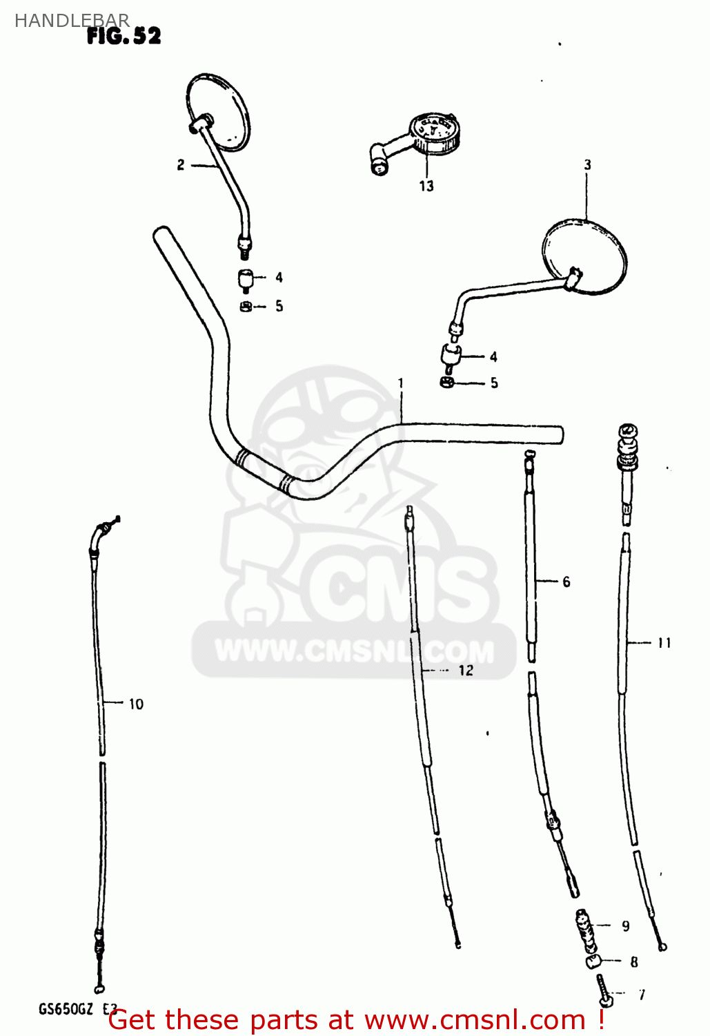 HANDLEBAR GS650G 1981 (X) USA (E03)