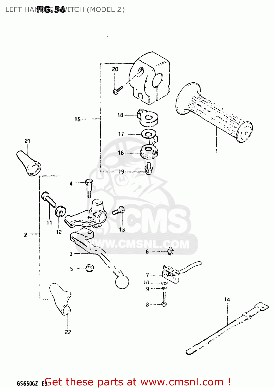 LEFT HANDLE SWITCH (MODEL Z) GS650G 1981 (X) USA (E03)
