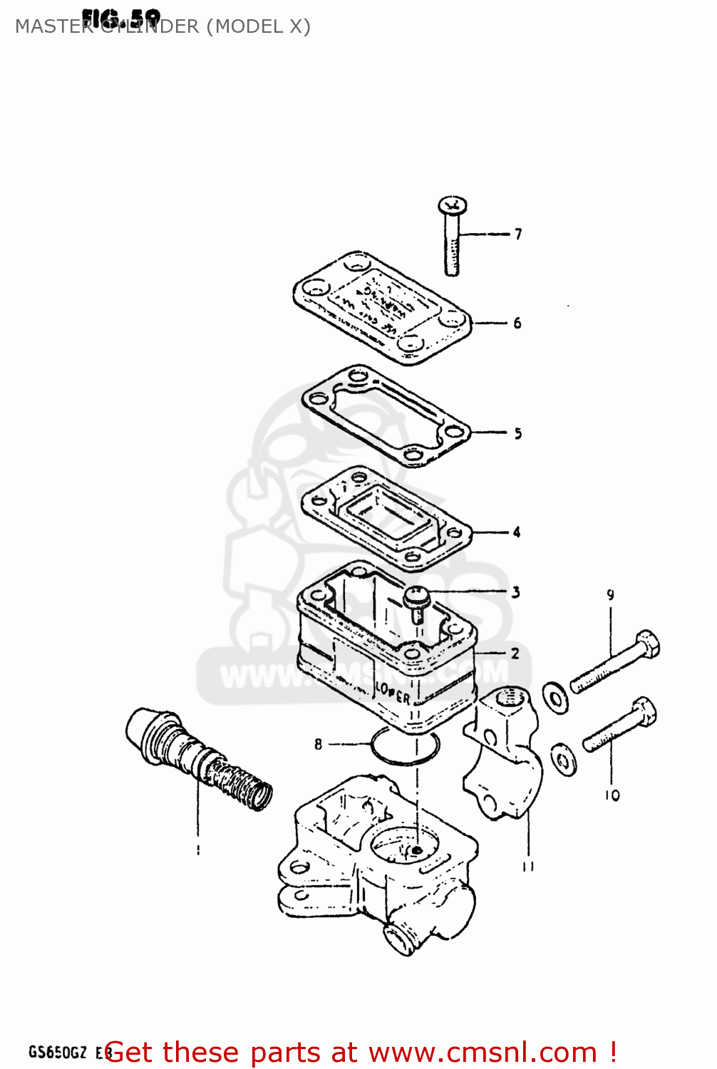 MASTER CYLINDER (MODEL X) GS650G 1981 (X) USA (E03)