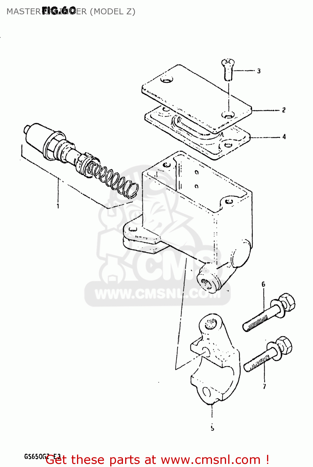 MASTER CYLINDER (MODEL Z) GS650G 1981 (X) USA (E03)