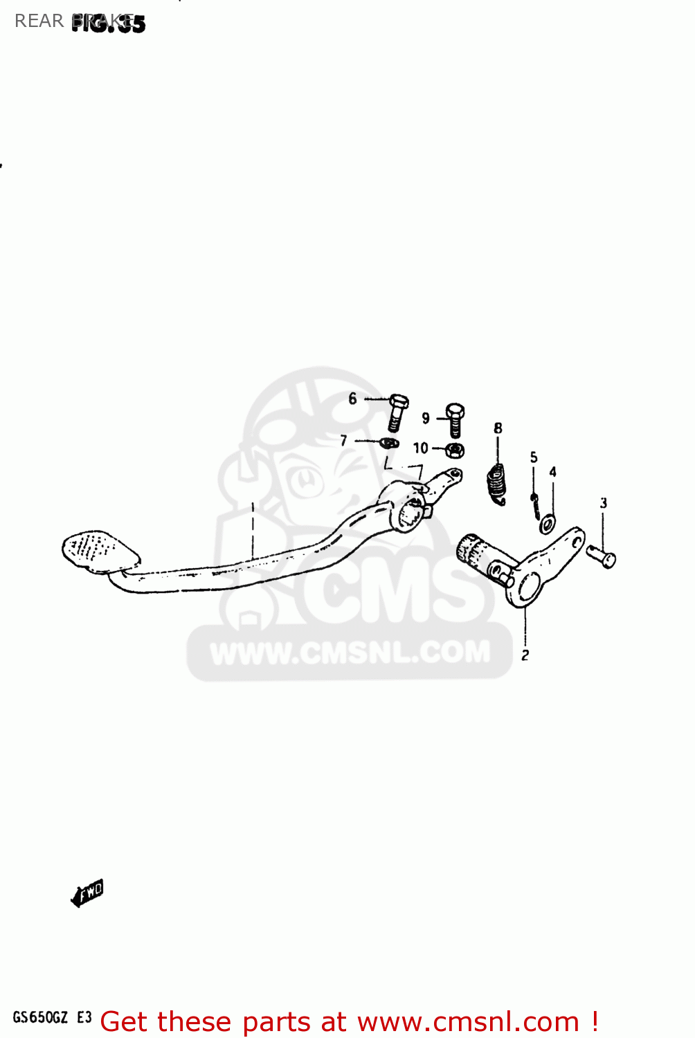 REAR BRAKE GS650G 1981 (X) USA (E03)