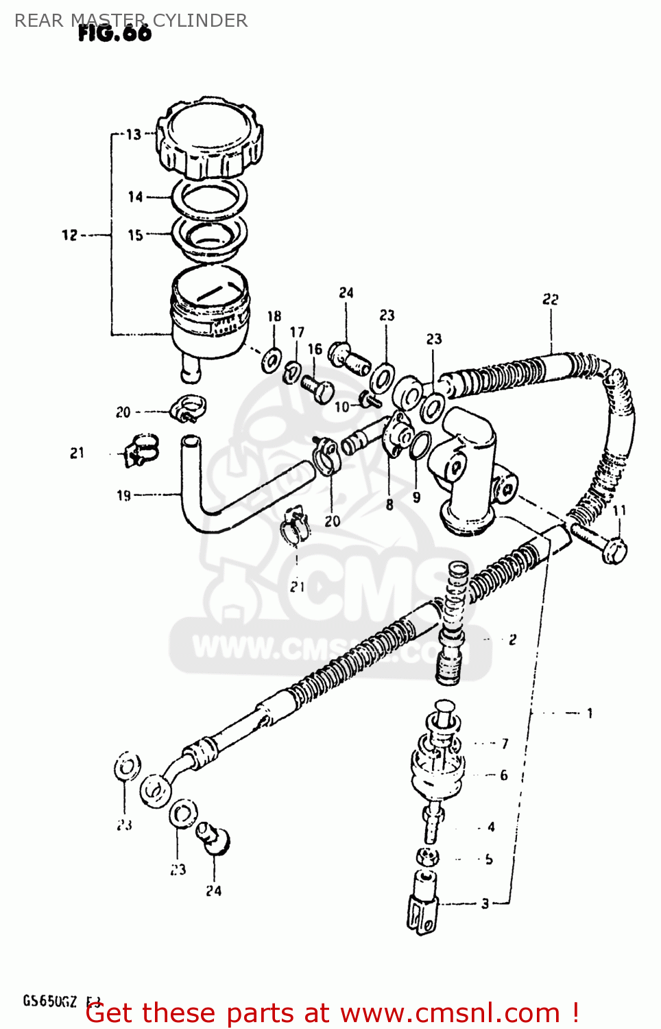 REAR MASTER CYLINDER GS650G 1981 (X) USA (E03)