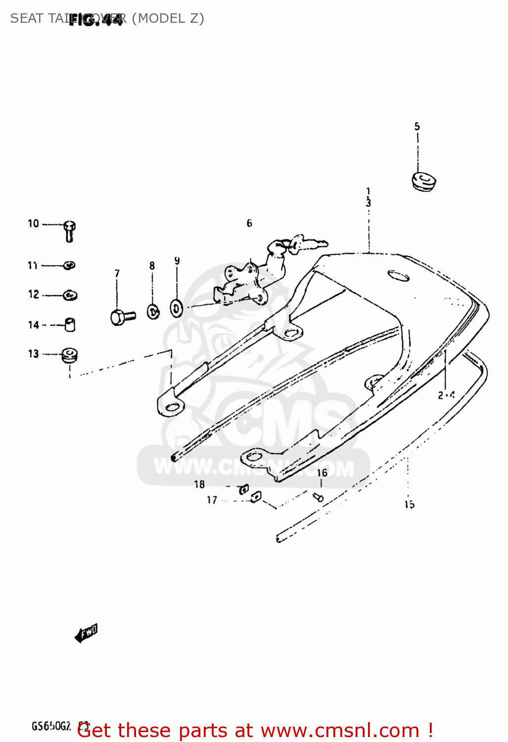 SEAT TAIL COVER (MODEL Z) GS650G 1981 (X) USA (E03)